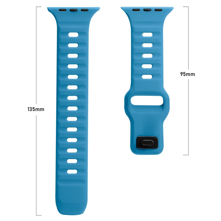 Square Buckle Stripes Silicone Watch Band, For Apple Watch Ultra 2 49mm, For Apple Watch Series 9 45mm