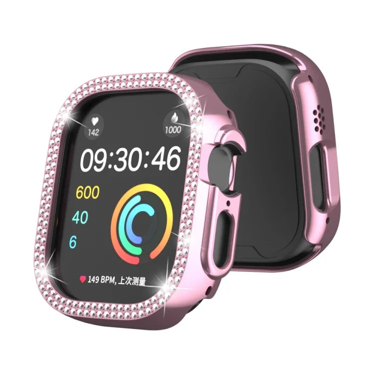 Double Row Diamond Hollow PC Watch Case, For Apple Watch Ultra 2 / Ultra 49mm