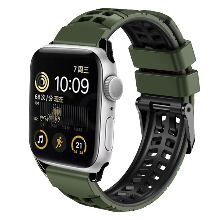 Twill Dual-row Buckle Silicone Watch Band, For Apple Watch Series 6 44mm, For Apple Watch Series 5 44mm, For Apple Watch Series 5 40mm, For Apple Watch Series 4 44mm, For Apple Watch 42mm
