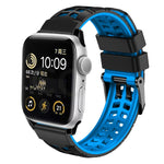 Twill Dual-row Buckle Silicone Watch Band, For Apple Watch Series 4 40mm, For Apple Watch Series 3 38mm, For Apple Watch 38mm, For Apple Watch Series 3 42mm, For Apple Watch Series 2 42mm