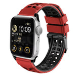 Twill Dual-row Buckle Silicone Watch Band, For Apple Watch Series 4 40mm, For Apple Watch Series 3 38mm, For Apple Watch 38mm, For Apple Watch Series 3 42mm, For Apple Watch Series 2 42mm