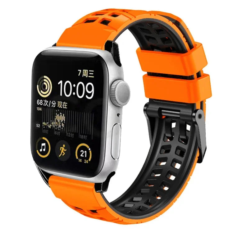 Twill Dual-row Buckle Silicone Watch Band, For Apple Watch Series 2 38mm