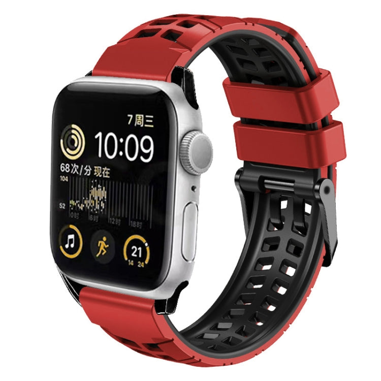Twill Dual-row Buckle Silicone Watch Band, For Apple Watch Series 4 40mm, For Apple Watch Series 3 38mm, For Apple Watch 38mm, For Apple Watch Series 3 42mm, For Apple Watch Series 2 42mm