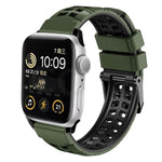 Twill Dual-row Buckle Silicone Watch Band, For Apple Watch Ultra 49mm, For Apple Watch SE 2023 44mm, For Apple Watch SE 2023 40mm, For Apple Watch Ultra 2 49mm, For Apple Watch Series 9 45mm