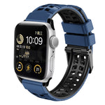 Twill Dual-row Buckle Silicone Watch Band, For Apple Watch Ultra 49mm, For Apple Watch SE 2023 44mm, For Apple Watch SE 2023 40mm, For Apple Watch Ultra 2 49mm, For Apple Watch Series 9 45mm