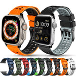 Twill Dual-row Buckle Silicone Watch Band, For Apple Watch SE 2022 40mm, For Apple Watch SE 2022 44mm, For Apple Watch Series 9 41mm, For Apple Watch Series 8 41mm, For Apple Watch Series 8 45mm