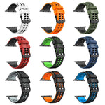 Twill Dual-row Buckle Silicone Watch Band, For Apple Watch SE 40mm, For Apple Watch SE 44mm, For Apple Watch Series 7 41mm, For Apple Watch Series 7 45mm, For Apple Watch Series 6 40mm