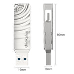 Lenovo Thinkplus MU232 USB 3.2 + USB-C / Type-C Dual Head Flash Drive, 64GB, 128GB, 256GB