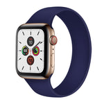 For Apple Watch Series 5 & 4 40mm / 3 & 2 & 1 38mm Solid Color Elastic Silicone Replacement Wrist Strap Watchband, Size:S 130mm, S 130mm, M 143mm, L 156mm