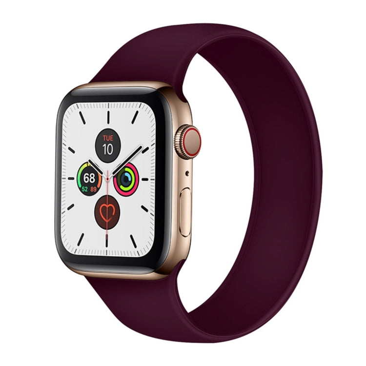 For Apple Watch Series 5 & 4 40mm / 3 & 2 & 1 38mm Solid Color Elastic Silicone Replacement Wrist Strap Watchband, Size:S 130mm, S 130mm, M 143mm, L 156mm