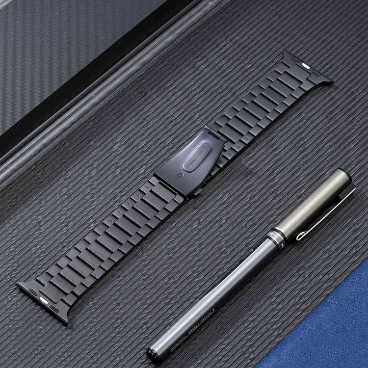 Flat Buckle Stainless Steel Watch Band, For Apple Watch SE 2023 44mm, For Apple Watch Ultra 49mm, For Apple Watch SE 2023 40mm, For Apple Watch Ultra 2 49mm, For Apple Watch SE 2022 40mm, For Apple Watch Series 9 45mm, For Apple Watch SE 2022 44mm     ...