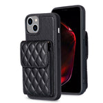 Vertical Wallet Rhombic Leather Phone Case, For iPhone 15 Pro Max, For iPhone 15 Pro, For iPhone 15 Plus, For iPhone 15