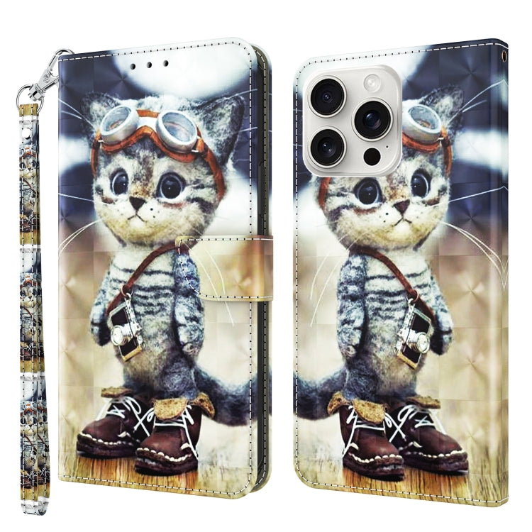 3D Painted Leather Phone Case, For iPhone 16 Pro Max, For iPhone 16 Pro, For iPhone 16 Plus, For iPhone 16