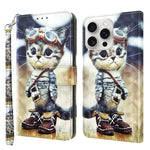 3D Painted Leather Phone Case, For iPhone 16 Pro Max, For iPhone 16 Pro, For iPhone 16 Plus, For iPhone 16