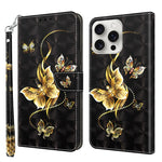 3D Painted Leather Phone Case, For iPhone 16 Pro Max, For iPhone 16 Pro, For iPhone 16 Plus, For iPhone 16