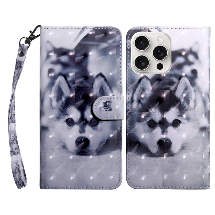 3D Painted Leather Phone Case, For iPhone 16 Pro Max, For iPhone 16 Pro, For iPhone 16 Plus, For iPhone 16