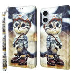 3D Painted Leather Phone Case, For iPhone 16 Pro Max, For iPhone 16 Pro, For iPhone 16 Plus, For iPhone 16