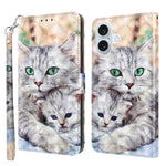 3D Painted Leather Phone Case, For iPhone 16 Pro Max, For iPhone 16 Pro, For iPhone 16 Plus, For iPhone 16