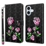 3D Painted Leather Phone Case, For iPhone 16 Pro Max, For iPhone 16 Pro, For iPhone 16 Plus, For iPhone 16