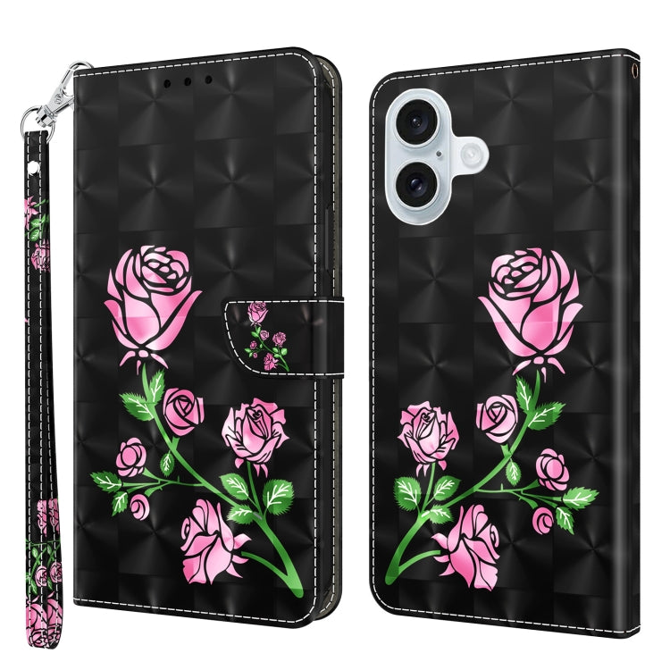 3D Painted Leather Phone Case, For iPhone 16 Pro Max, For iPhone 16 Pro, For iPhone 16 Plus, For iPhone 16