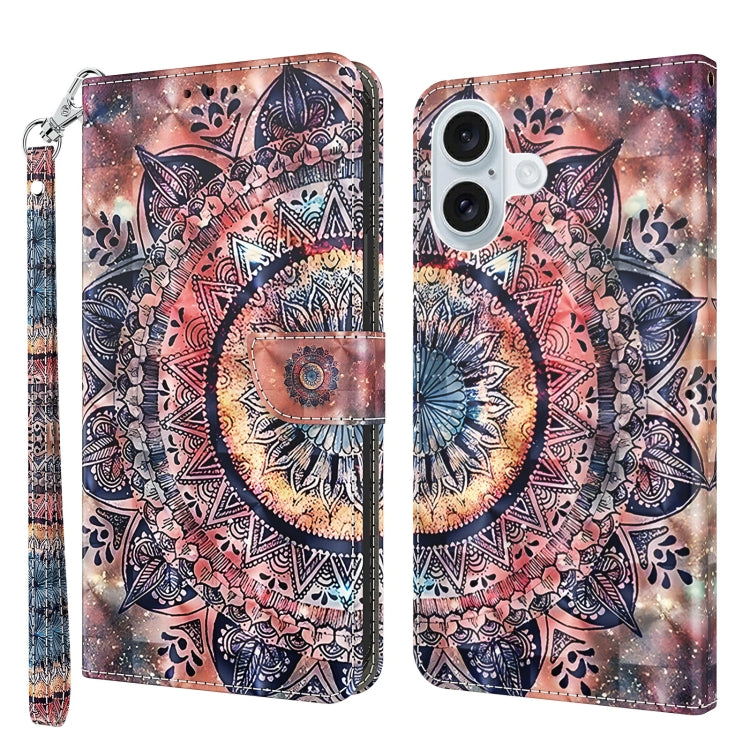 3D Painted Leather Phone Case, For iPhone 16 Pro Max, For iPhone 16 Pro, For iPhone 16 Plus, For iPhone 16
