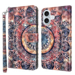 3D Painted Leather Phone Case, For iPhone 16 Pro Max, For iPhone 16 Pro, For iPhone 16 Plus, For iPhone 16