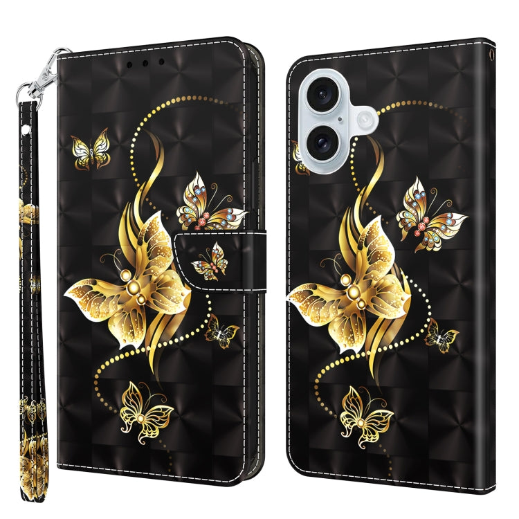 3D Painted Leather Phone Case, For iPhone 16 Pro Max, For iPhone 16 Pro, For iPhone 16 Plus, For iPhone 16