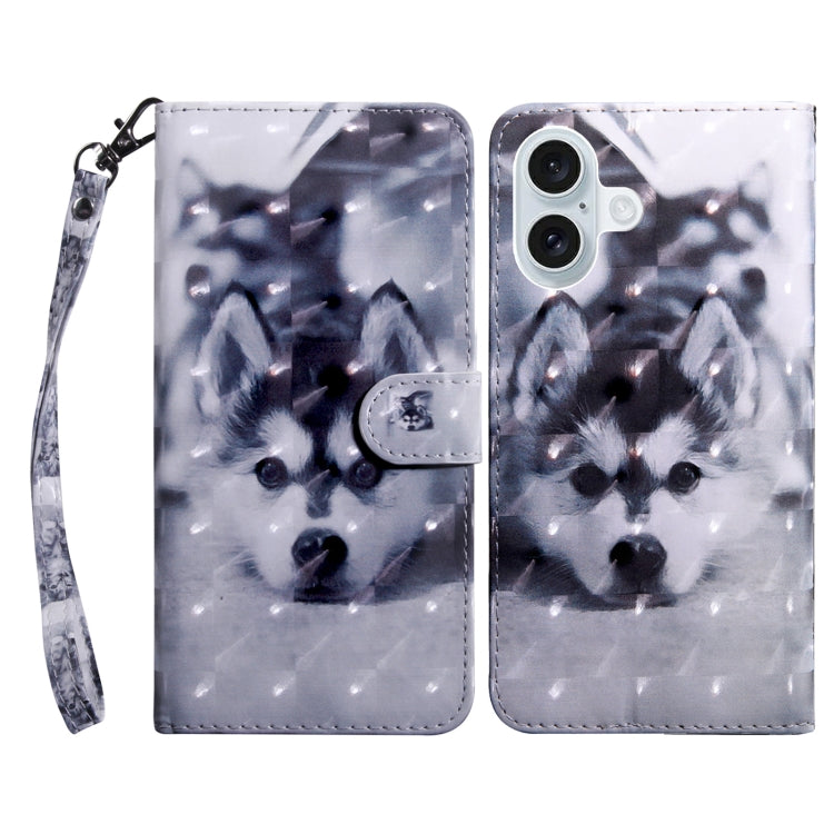 3D Painted Leather Phone Case, For iPhone 16 Pro Max, For iPhone 16 Pro, For iPhone 16 Plus, For iPhone 16