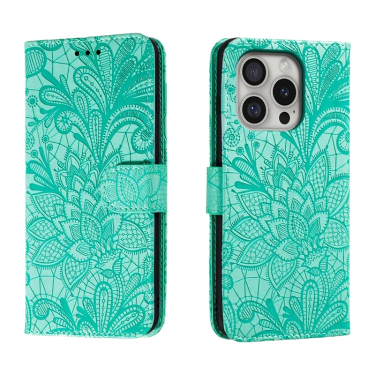 Lace Flower Embossing Flip Leather Phone Case, For iPhone 17e / 16e, For iPhone 17 Pro Max, For iPhone 17 Pro, For iPhone 17, For iPhone Air, For iPhone 16 Pro Max, For iPhone 16 Pro, For iPhone 16 Plus