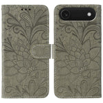 Lace Flower Embossing Flip Leather Phone Case, For iPhone 17e / 16e, For iPhone 17 Pro Max, For iPhone 17 Pro, For iPhone 17, For iPhone Air, For iPhone 16 Pro Max, For iPhone 16 Pro, For iPhone 16 Plus