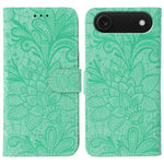 Lace Flower Embossing Flip Leather Phone Case, For iPhone 17e / 16e, For iPhone 17 Pro Max, For iPhone 17 Pro, For iPhone 17, For iPhone Air, For iPhone 16 Pro Max, For iPhone 16 Pro, For iPhone 16 Plus