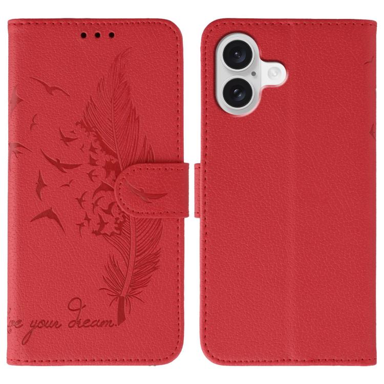 Feather Pattern Litchi Texture Leather Phone Case, For iPhone 17 Pro Max, For iPhone 17 Pro, For iPhone 17, For iPhone Air, For iPhone 15 Pro Max, For iPhone 15 Pro, For iPhone 15 Plus, For iPhone 15