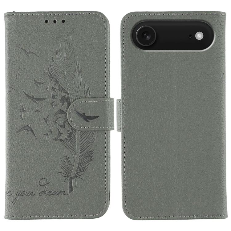 Feather Pattern Litchi Texture Leather Phone Case, For iPhone 17 Pro Max, For iPhone 17 Pro, For iPhone 17, For iPhone Air, For iPhone 15 Pro Max, For iPhone 15 Pro, For iPhone 15 Plus, For iPhone 15