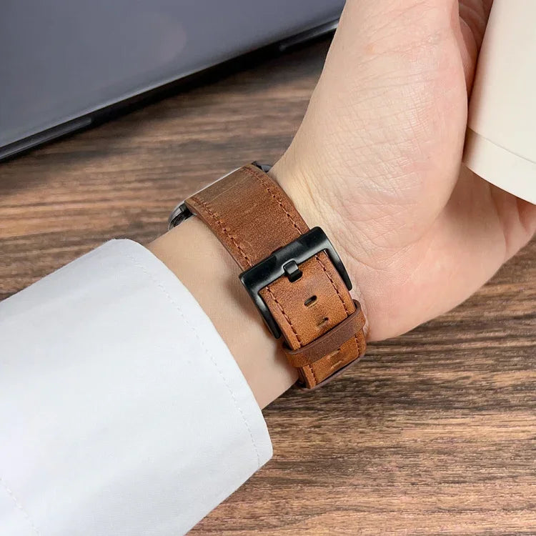 Retro Texture Leather Watch Band, For Apple Watch 4 44mm, For Apple Watch 4 40mm, For Apple Watch 3 38mm, For Apple Watch 3 42mm, For Apple Watch 2 42mm, For Apple Watch 2 38mm, For Apple Watch 42mm, For Apple Watch 38mm