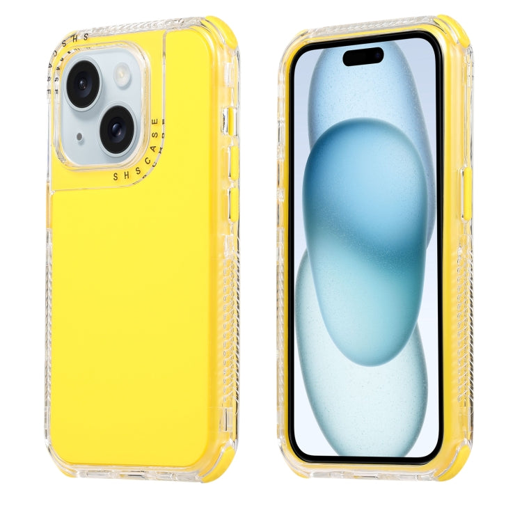 Dreamland 3 in 1 Solid Color Transparent Frame PC + TPU Phone Case, For iPhone 15 Plus, For iPhone 15