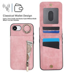 Retro Ring and Zipper RFID Card Slot Phone Case, For iPhone 17e / 16e, For iPhone 17 Pro Max, For iPhone 17 Pro, For iPhone 17, For iPhone Air, For iPhone 16 Pro Max
