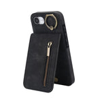Retro Ring and Zipper RFID Card Slot Phone Case, For iPhone 17e / 16e, For iPhone 17 Pro Max, For iPhone 17 Pro, For iPhone 17, For iPhone Air, For iPhone 16 Pro Max