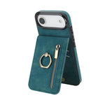 Retro Ring and Zipper RFID Card Slot Phone Case, For iPhone 17e / 16e, For iPhone 17 Pro Max, For iPhone 17 Pro, For iPhone 17, For iPhone Air, For iPhone 16 Pro Max
