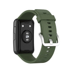 Silicone Silver Steel Buckle Watch Band, For Huawei Watch Fit Special Edition