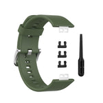 Silicone Silver Steel Buckle Watch Band, For Huawei Watch Fit Special Edition