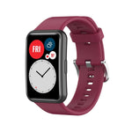 Silicone Silver Steel Buckle Watch Band, For Huawei Watch Fit Special Edition