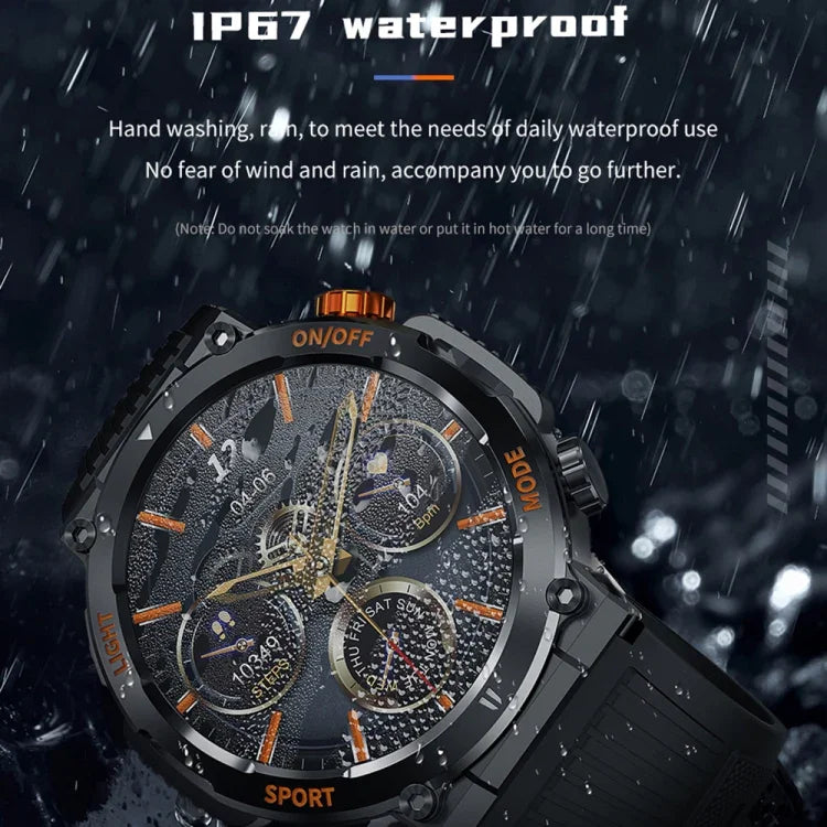 HT17 1.46 inch Round Screen Bluetooth Smart Watch, Support Health Monitoring & 100+ Sports Modes