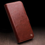 QIALINO Classic 103 Buckle Genuine Leather Phone Case, For iPhone 17e / 16e, For iPhone 17 Pro Max, For iPhone 17 Pro, For iPhone 17, For iPhone Air, For iPhone 15 Pro Max, For iPhone 15 Plus, For iPhone 15