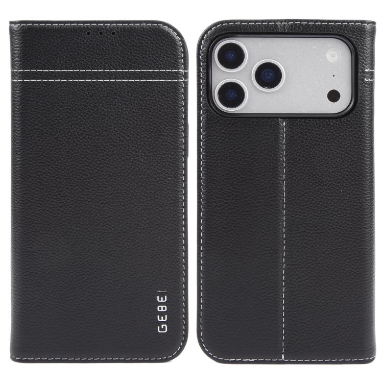 GEBEI Top-grain Horizontal Flip Leather Phone Case, For iPhone 18 Pro / 17 Pro, For iPhone 18 Pro Max / 17 Pro Max, For iPhone 17e / 16e, For iPhone 17, For iPhone Air, For iPhone 16 Pro Max, For iPhone 16 Pro, For iPhone 16 Plus, For iPhone 16        ...