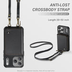 JEEHOOD C22 Series Zipper Wallet Leather Phone Case with Dual Lanyard, For iPhone 17 Pro Max, For iPhone 17 Pro, For iPhone Air, For iPhone 16 Pro Max, For iPhone 16 Pro, For iPhone 16 Plus, For iPhone 16, For iPhone 15 Pro Max