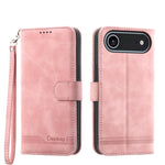 Dierfeng Dream Line TPU Hybrid PU Leather Phone Case, For iPhone 17 Pro Max, For iPhone 17 Pro, For iPhone 17, For iPhone Air, For iPhone 16e, For iPhone 16 Pro Max, For iPhone 16 Pro, For iPhone 16 Plus