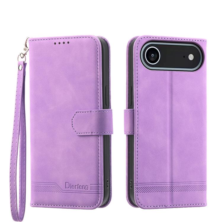 Dierfeng Dream Line TPU Hybrid PU Leather Phone Case, For iPhone 17 Pro Max, For iPhone 17 Pro, For iPhone 17, For iPhone Air, For iPhone 16e, For iPhone 16 Pro Max, For iPhone 16 Pro, For iPhone 16 Plus