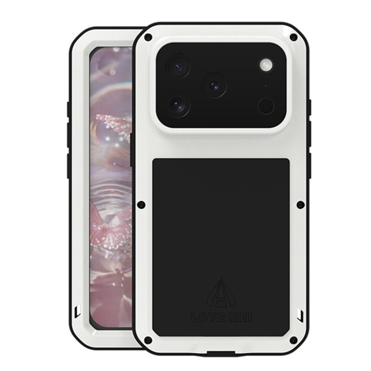 LOVE MEI Metal Shockproof Life Waterproof Dustproof Phone Case, For iPhone 17 Pro Max, For iPhone 17 Pro, For iPhone 17, For iPhone 16 Pro Max, For iPhone 16 Pro, For iPhone 16, For iPhone 15 Pro Max, For iPhone 15 Pro