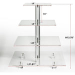 YX065 4 Tier Acrylic Square Cupcake Stand, YX065