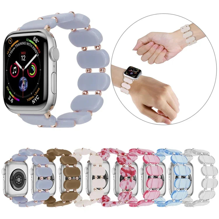 Stretch Resin Watch Band, For Apple Watch SE 2023 44mm, For Apple Watch SE 2023 40mm, For Apple Watch Ultra 2 49mm, For Apple Watch Series 9 45mm, For Apple Watch Series 9 41mm, For Apple Watch Ultra 49mm